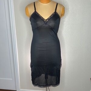 Vintage Black Lace Full Slip